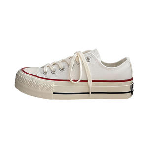 Zapatos de Lona Ramster, Plataforma Baja, Negros y Blancos, Estilo Urbano para Mujer, Retro de los 70, Clásicos, Modernos, a la Moda en Instagram - Product Image 5