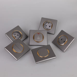 Commutateurs 1 groupe 1 voie en matière plastique à gros bouton standard français de l'UE couleur or blanc - Product Image 5