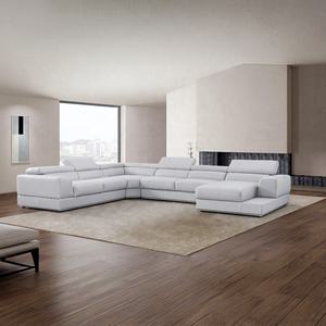 Mobilier de canapé sectionnel inclinable en forme de L en cuir de grande puissance de haute qualité d'<span class=keywords><strong>Evergo</strong></span> Hotel avec chaise pliante d'appui-tête - Product Image 2