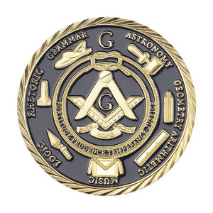 Estados Unidos The Free Mason Souvenir Coin Una hermandad del hombre bajo la paternidad de Dios Moneda conmemorativa chapada en oro - Product Image 4