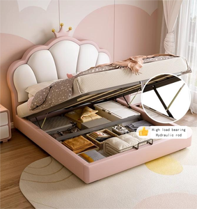 <span class=keywords><strong>Lit</strong></span> princesse pour enfants Pink Crown Literie douce de rangement simple et moderne pour enfants peut être personnalisée - Product Image 2