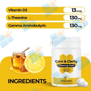 OEM/ODM Marque Privée – <span class=keywords><strong>Chewing</strong></span>-<span class=keywords><strong>gum</strong></span> Calm & Clarity pour la Gestion du Stress – Formule L-Théanine, GABA et Vitamine D3 – Miel Citron – <span class=keywords><strong>60</strong></span> pièces - Product Image 6