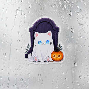 Custom <strong>Halloween</strong> Cartoon Sticker Waterproof Self Adhesive Vinyl Die Cut Cat Trick Or Treat Holiday Stickers For Box Packaging - Product Image 4