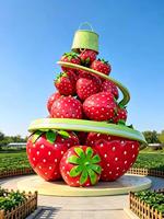Fiberglass gesimuleerde groente- en fruitsculpturen, decoraties voor boerderijen en boomgaarden, fabrikant ondersteunt maatwerk.