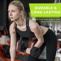 Haltères hexagonaux personnalisés en PVC pour salle de sport – Ensemble de poids libres pour usage commercial – Haltères hexagonaux en PVC