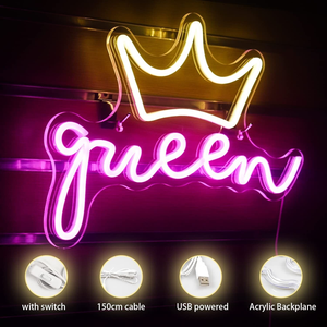 Letrero <span class=keywords><strong>de</strong></span> neón LED Queen's, luz LED acrílica transparente, dormitorio personalizado, letrero <span class=keywords><strong>de</strong></span> neón para fiestas, decoración <span class=keywords><strong>de</strong></span> pared - Product Image 4