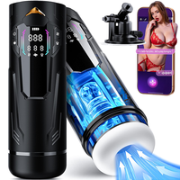 AI APP Pocket Pussy Sucer Poussée Vibrant Masturbation pour Hommes Jouet Sexuel Pompe à Pénis Stroker Sex Machine avec Base d'Aspiration