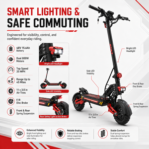 Monopattino Elettrico Pieghevole A10 V2 con Doppia Sospensione a Molla, 48V 15.6AH, Lunga Autonomia, per Adulti <span class=keywords><strong>e</strong></span> Pendolari, Disponibile in Magazzino USA a Napoli - Product Image 6
