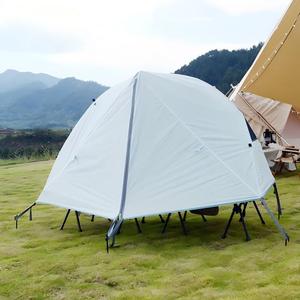 Cama de Campaña Plegable de Aluminio para 1 Persona con Toldo Impermeable para las 4 Estaciones, Cama Elevada Resistente para Acampar y Tienda de Campaña Impermeable - Product Image 3