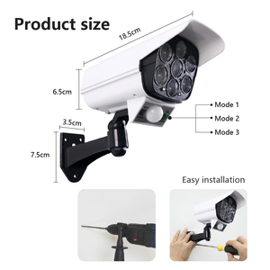 Caméra factice de sécurité CCTV avec <span class=keywords><strong>alarme</strong></span> sonore, détecteur de mouvement PIR solaire extérieur à télécommande, antivol, intrusion - Product Image 6