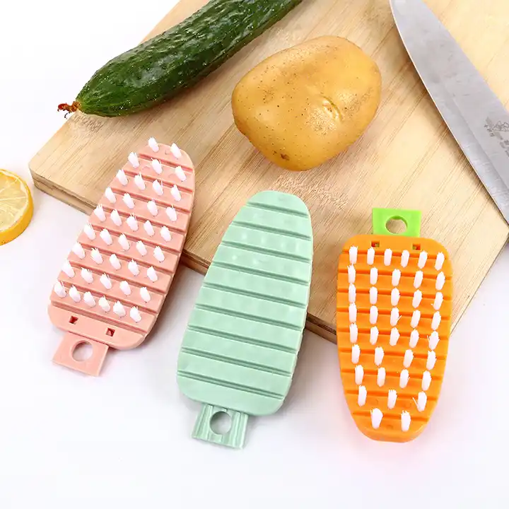 Wholesale Plastic Mini Vegetable kitchen Brushes Fruit Washer Brush  Multifunctional Cleaning Brush From m.