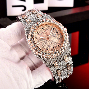 Nuovi Orologi con Cristalli di Zaffiro e Diamanti per Uomo e Donna, Movimento al Quarzo, Stile Hip-hop alla Moda con Indici Orari in Numeri Romani - Product Image 1