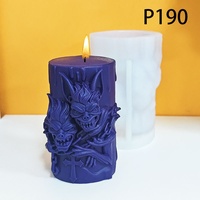 Moule à gâteau d'Halloween en silicone double tête de chauve-souris démoniaque avec décoration chaîne et croix, moule à bougie moderne