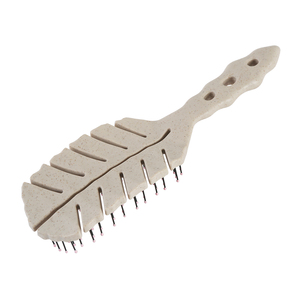 Brosse démêlante en nylon à logo personnalisé, en paille <span class=keywords><strong>de</strong></span> blé écologique, en forme <span class=keywords><strong>de</strong></span> feuille, pour cheveux secs et mouillés, séchage rapide, avec ventilation, pour la douche - Product Image 2