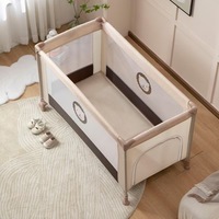 Berceaux pliables portables en coton pour bébé parc pour enfant avec porte latérale lit de voyage lit pour bébé Playard pour la maison et l'utilisation en déplacement