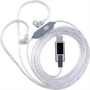 Cable Original <span class=keywords><strong>KZ</strong></span> M2 con Doble Micrófono, Plateado, Macho-Macho, Tipo-C, 3.5mm, Cable Desmontable para Auriculares <span class=keywords><strong>KZ</strong></span> IEM, Cable para Auriculares de Juego - Product Image 1