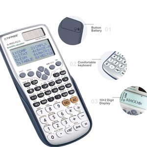 Calculatrice scientifique pour étudiants <span class=keywords><strong>en</strong></span> plastique Factory 417 avec fonctions 991ES 10 + 2 chiffres 2 lignes d'affichage - Product Image 1