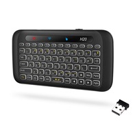 H20 Mini Keyboard Nirkabel dengan Lampu Latar Touchpad Air Mouse IR Remote Control 2.4G untuk Android Box Smart TV Windows