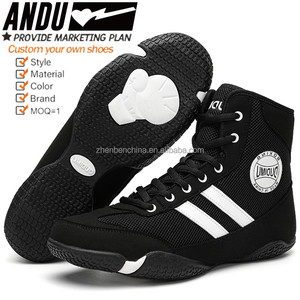 Botas de boxeo de moda profesional talla 36-46 zapatos de lucha de cuero con logotipo personalizado Fitness gimnasio entrenamiento zapatos de boxeo hombres mujeres - Product Image 1