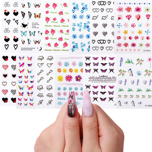 Pegatinas 2D para Uñas <span class=keywords><strong>con</strong></span> Diseño de <span class=keywords><strong>Flores</strong></span> de Lavanda <span class=keywords><strong>y</strong></span> <span class=keywords><strong>Mariposas</strong></span>, Material PET, Calcomanías para <span class=keywords><strong>Manicura</strong></span> DIY, Diseño de <span class=keywords><strong>Flores</strong></span> en Flor - Product Image 2
