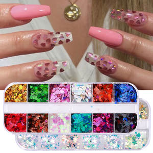 12 Roosters Holografische Aluminium Pailletten Plastic Nagelfolie Schilfers Stickers 3d Glitter Decoratie Nail Art Folie - Product Image 6