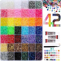 Kit de strass en résine à dos plat couleur AB, 30 grilles, best-seller, avec colle thermocollante pour DIY, nail art et accessoires vestimentaires
