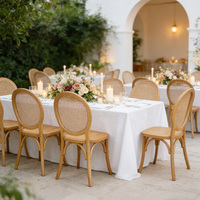 Chaises de salle à manger modernes en rotin et bois massif Utilisation intérieure et extérieure pour appartements Mariages Banquets Entrée Salon Parc Villas