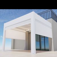 Toit à persiennes latéral rétractable Lamele Gris Bioclimatic 4X5 3X5m Pergola en aluminium résistant aux rongeurs