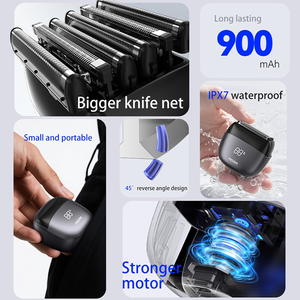 เครื่องโกนหนวดไฟฟ้าแบบพกพาสำหรับผู้ชาย รุ่นมินิ กันน้ำ IPX7 ไร้สาย พร้อมจอ LED แสดงผล ใบมีดแบบลอยตัว สำหรับใช้ในบ้าน - Product Image 3
