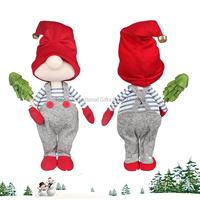 Gnomes de jardin de petite taille de la marque SOTE, certifiés BSCI, faits à la main, décoration de Noël, chapeau rouge en tricot, poupée nain Rudolph