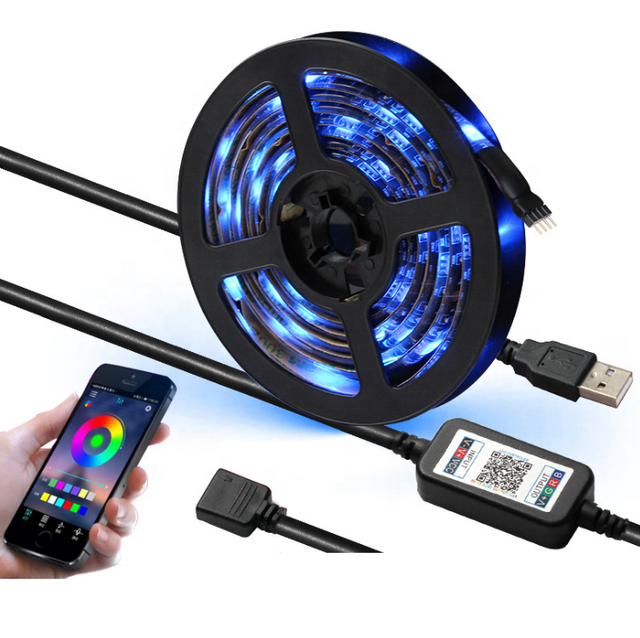 1M 2M 3M RGB LED Strip Lights 40-60in TV Background USB Backlight Kit with Remote Control & APP Smart for
