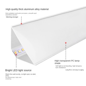 Sáng LED Nhôm hồ sơ cho Trần hàng đầu kênh ép đùn góc hồ sơ ánh sáng LED Strip <span class=keywords><strong>cove</strong></span> chiếu sáng - Product Image 6