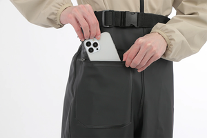 Pantalon de pataugeoire imperméable pour hommes avec semelle extérieure en caoutchouc durable Waders de pêche pour la chasse et le travail en plein air - Product Image 3