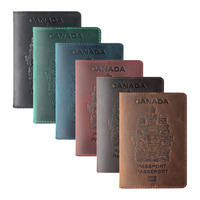 AIGUONIU Étui de Passeport Léger en Cuir Véritable RFID, Design Vintage Crazy Horse, Plusieurs Couleurs Disponibles, Hommes Femmes