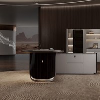 Mobilier de bureau design léger et luxueux Table de direction noire de haute qualité Bureau de patron de luxe moderne pour PDG