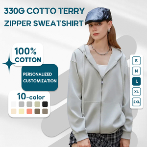 <span class=keywords><strong>Felpa</strong></span> Unisex con <span class=keywords><strong>Cappuccio</strong></span> e <span class=keywords><strong>Zip</strong></span> in 100% Puro Cotone di Alta Qualità con Stampa Personalizzata, Tessuto Intrecciato Invernale - Product Image 2