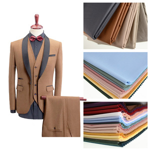 Tissu en polyester et viscose de couleur bleu marine, gris et noir, tissu uni teint en filature, 260 g/m², tissu pour costume homme, vêtement pour garçon, vente en gros d'usine - Product Image 2