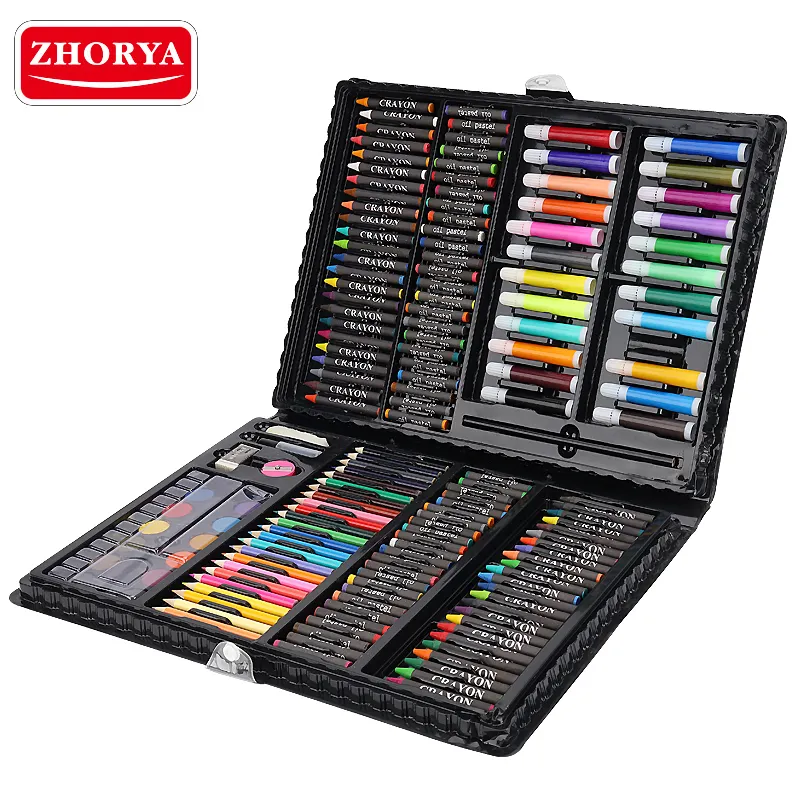 Zhorya-168 piezas de pintura y manualidades para niños, juguetes de dibujo, papelería, Mega conjunto de arte