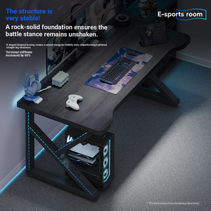 Set Scrivania e Sedia da Gaming Regolabile in Altezza, Scrivania per Computer in Legno con Design Ergonomico per Casa, Ufficio, Studio, Arredamento per Gamer - Product Image 5