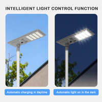 IP65 tout en un lampadaire solaire 8000 lumens installation de 8 à 9 mètres avec fonction de temps/télécommande/capteur en option utilisant dans la ville du parc