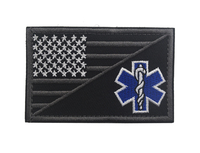 Bordir Warna-Warni Bendera AS Dengan Patch Ular Penyelamat Internasional, Patch Pertolongan Pertama Penyelamat Bordir Biru untuk Tas, Topi, DIY