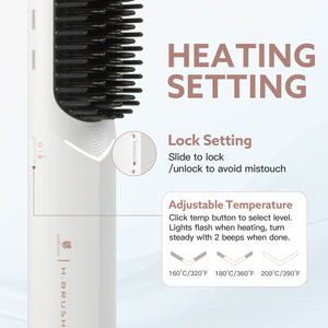 Mini <span class=keywords><strong>cepillo</strong></span> eléctrico inalámbrico recargable Usb de iones negativos portátil, alisador de pelo inalámbrico, peine sustituto para <span class=keywords><strong>Tymo</strong></span> - Product Image 3