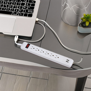Thương mại 6 cách phổ Mỹ bàn điện bảo vệ tăng điện dải với 2 cổng USB - Product Image 6