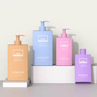 Bouteilles plates carrées en plastique PE personnalisées, 250 ml, 500 ml, vente en gros pour contenants de shampoing, savon liquide