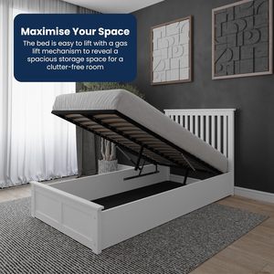 <span class=keywords><strong>Letto</strong></span> singolo moderno <span class=keywords><strong>con</strong></span> struttura in legno massello bianco <span class=keywords><strong>con</strong></span> contenitore sottostante aggiunge eleganza di lusso protettiva finitura liscia - Product Image 3