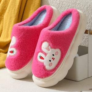 CHIQUE autunno e inverno casa pantofole <span class=keywords><strong>pelose</strong></span> graziose <span class=keywords><strong>ciabatte</strong></span> donna coniglio con suola spessa velluto invernale Anti slip Bear scarpe - Product Image 5