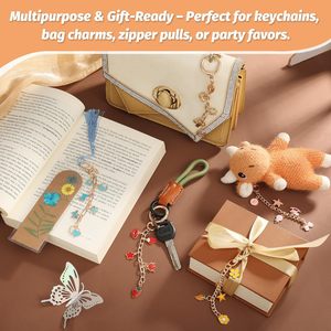 Kit <span class=keywords><strong>de</strong></span> fabricación <span class=keywords><strong>de</strong></span> llaveros con brillo labial y dijes, Suministros para manualidades DIY, Ganchos para llaveros resistentes, Anillas <span class=keywords><strong>de</strong></span> unión, Cierres <span class=keywords><strong>de</strong></span> langosta, Cadenas - Product Image 4