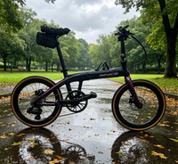 Bicicleta Plegable Aurora Chameleon con Cuadro de Carbono T700, Pintura con Efecto de Cambio de Color Exclusivo, Apariencia Elegante y Urbana