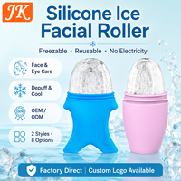 Rouleau de massage facial en silicone en forme de poisson Jinke pour thérapie par le froid, outil de beauté pour le soin du visage et des yeux, réutilisable et congelable