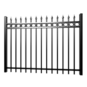 Özelleştirilmiş boyutu demir çit kolayca monte çelik Picket siyah açık Metal bahçe çit için ferforje çit - Product Image 1